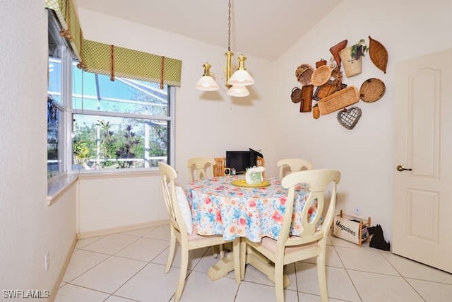 view of tiled dining area