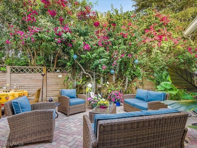 view of patio with outdoor lounge area