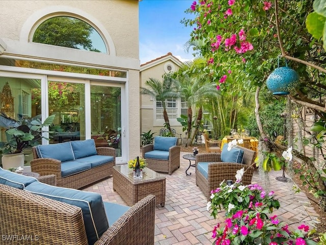 view of patio / terrace with an outdoor living space