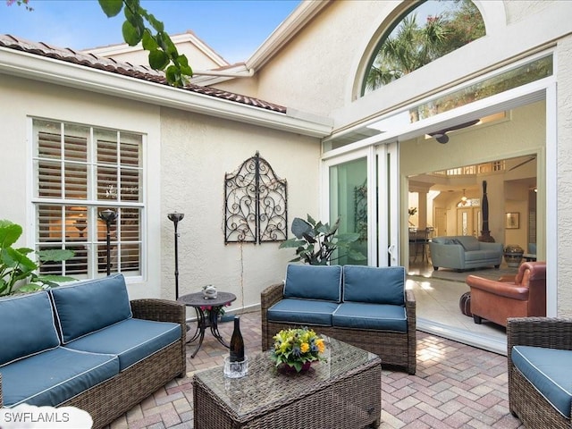 view of patio with an outdoor hangout area