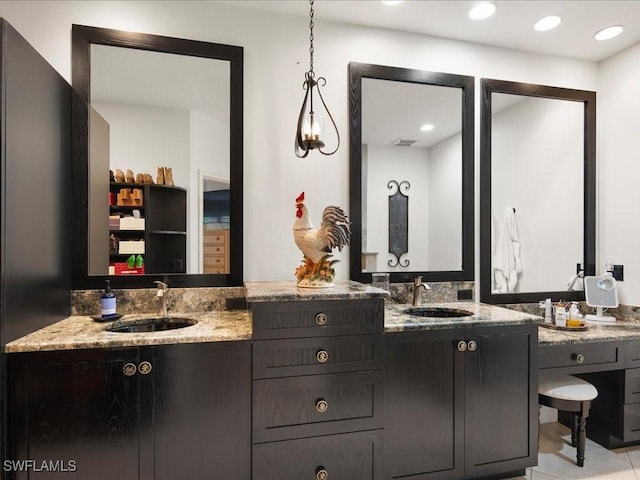 bathroom featuring vanity and tile patterned floors