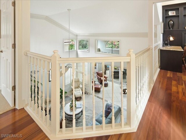 details featuring crown molding and hardwood / wood-style floors