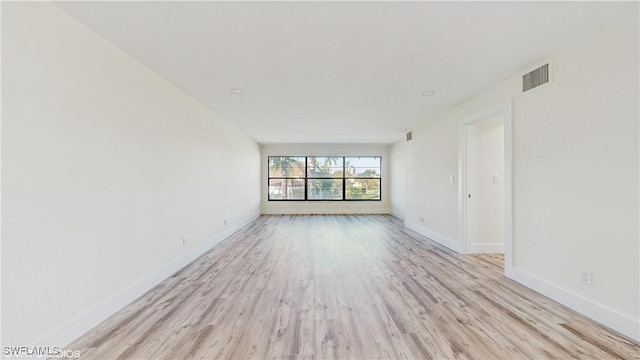 empty room featuring light wood-type flooring