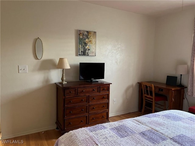 bedroom featuring light hardwood / wood-style flooring