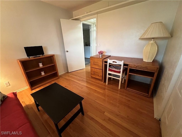 interior space with light hardwood / wood-style flooring