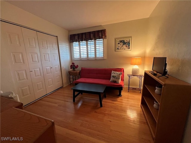 living room with light wood-type flooring