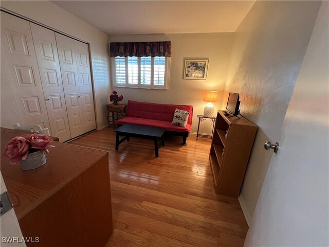 living room with light wood-type flooring