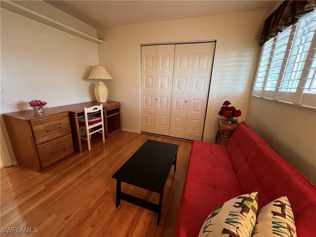 interior space with hardwood / wood-style floors