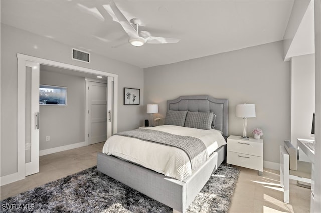 bedroom with ceiling fan