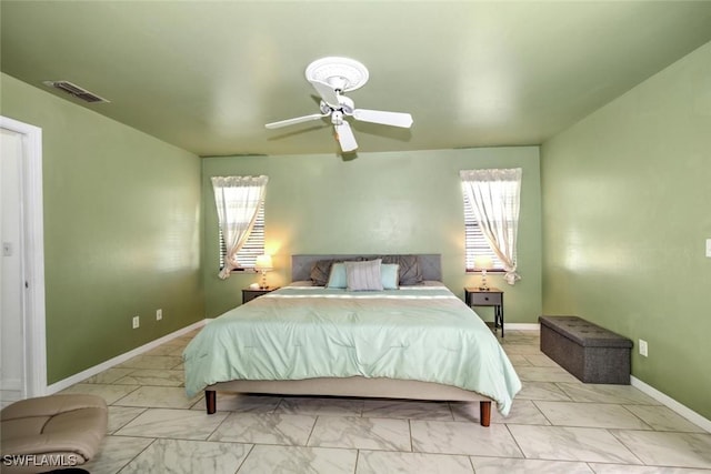 bedroom with ceiling fan