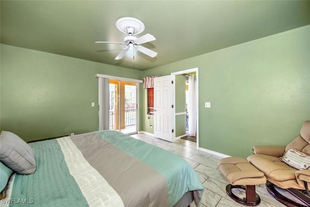 bedroom with ceiling fan