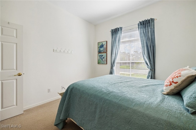 bedroom featuring carpet