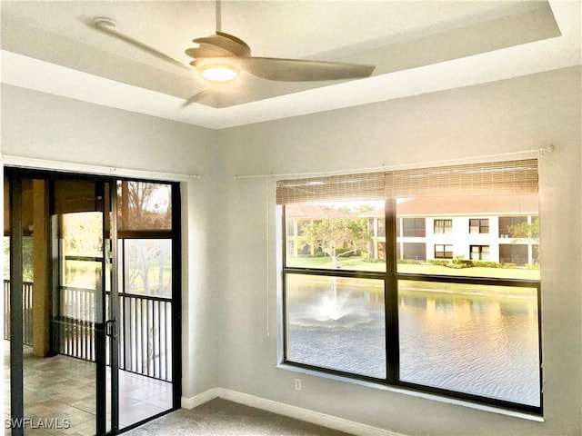 unfurnished room with ceiling fan