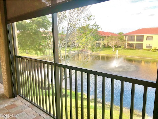 balcony with a water view