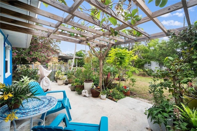 view of patio / terrace with a pergola