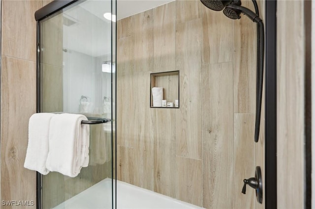 bathroom featuring walk in shower