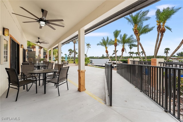 view of patio / terrace with ceiling fan