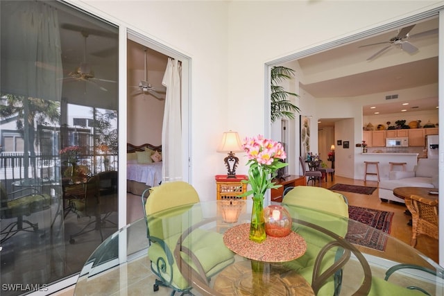 dining area featuring tile patterned floors