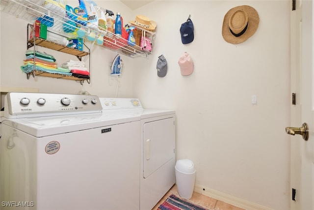 laundry area featuring independent washer and dryer