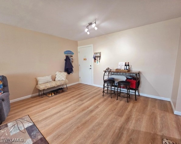 sitting room featuring light hardwood / wood-style floors