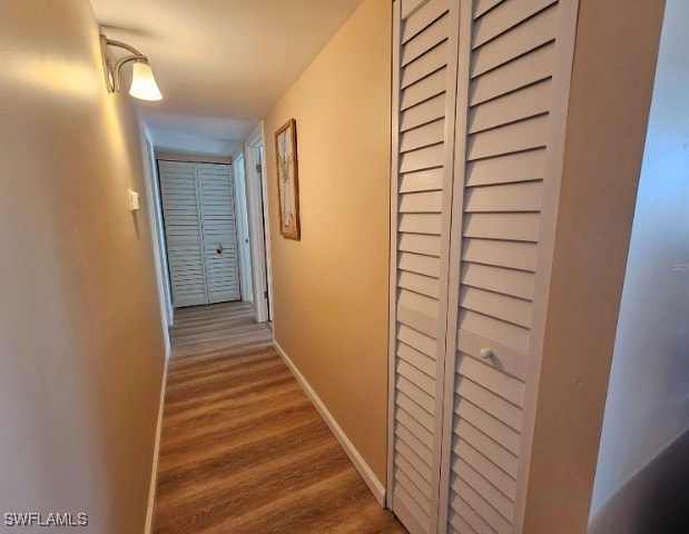 hall featuring hardwood / wood-style flooring