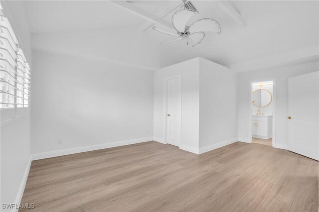 bonus room with ceiling fan and light hardwood / wood-style flooring