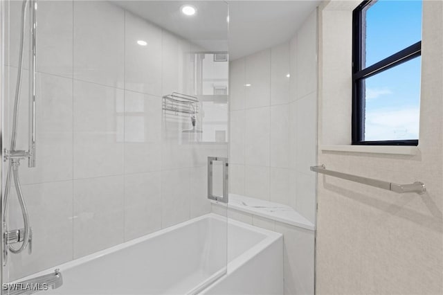 bathroom featuring bathtub / shower combination