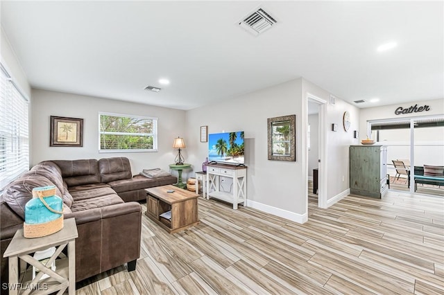 living room with plenty of natural light