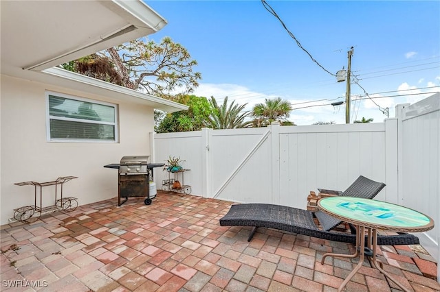 view of patio featuring grilling area