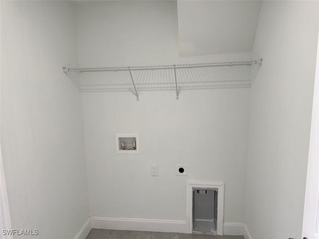 laundry area featuring washer hookup and electric dryer hookup