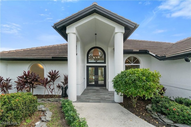 view of exterior entry with french doors