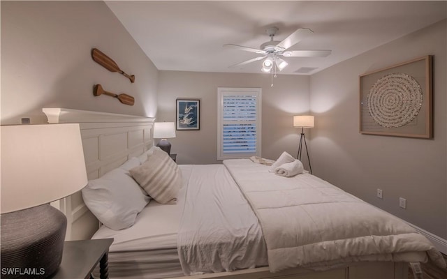 bedroom with ceiling fan