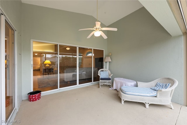 view of patio / terrace featuring a ceiling fan