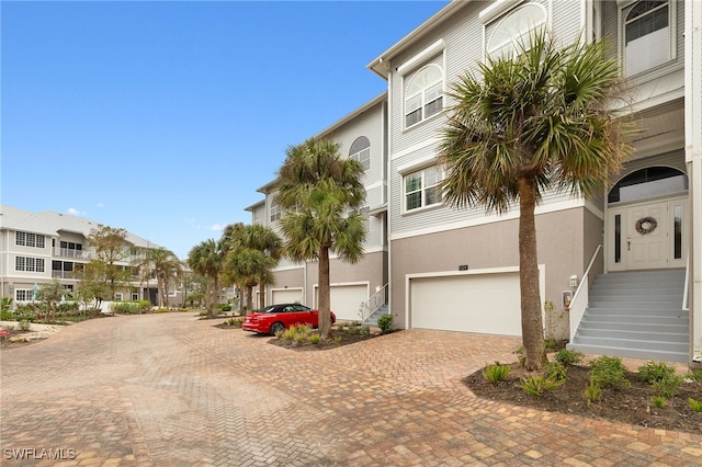 view of building exterior with a garage