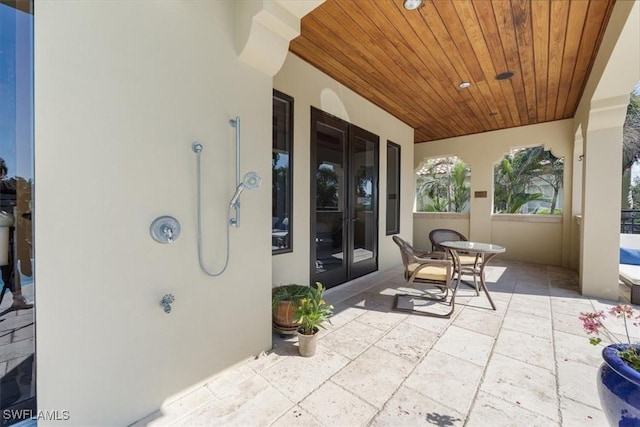 view of patio / terrace featuring french doors