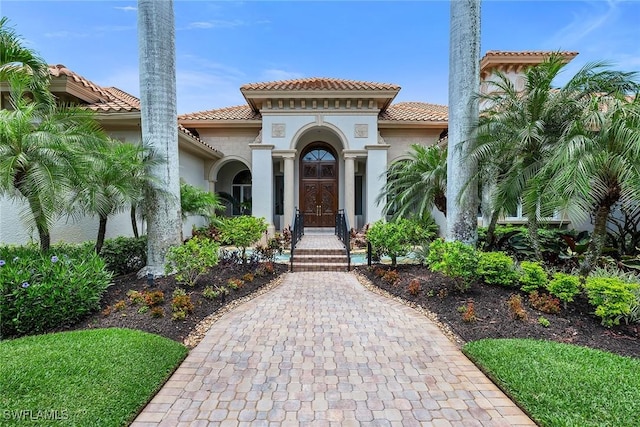 view of mediterranean / spanish house