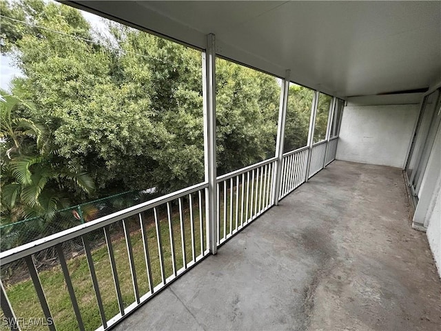 view of unfurnished sunroom