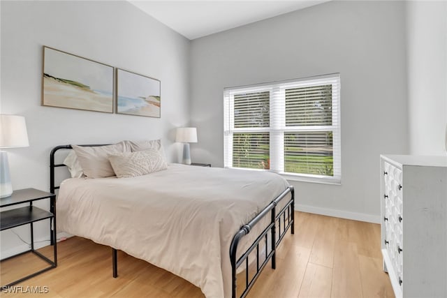 bedroom featuring light wood-type flooring