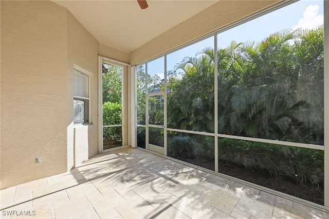 view of unfurnished sunroom