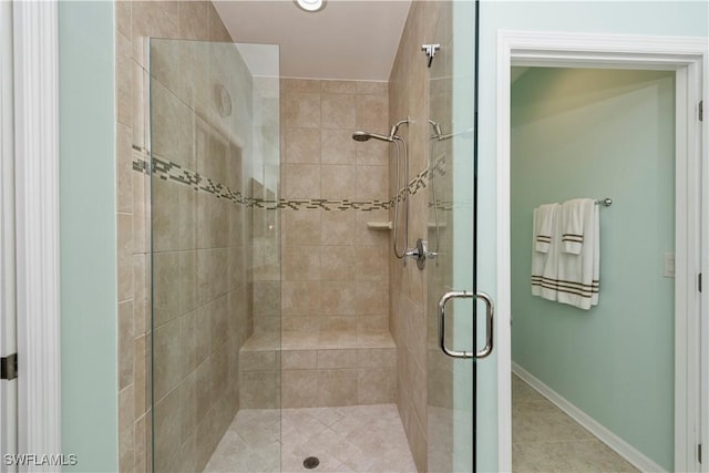 bathroom featuring an enclosed shower