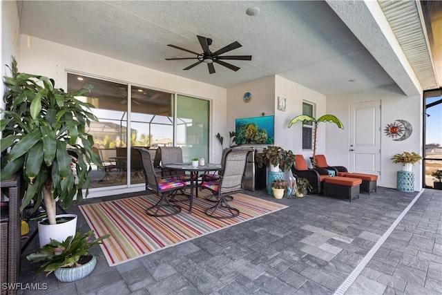 view of patio with ceiling fan