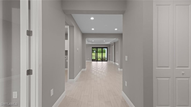 4096 Pegasus Way, Naples, FL 34120 - corridor featuring recessed lighting, baseboards, and light wood-style floors
