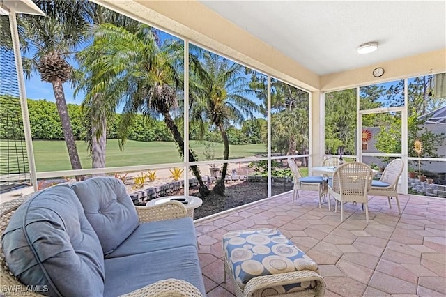 view of unfurnished sunroom