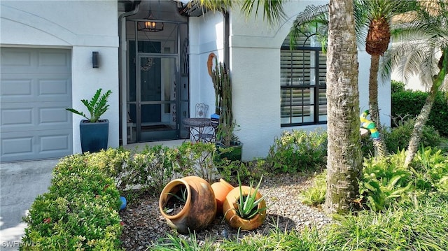 entrance to property with a garage