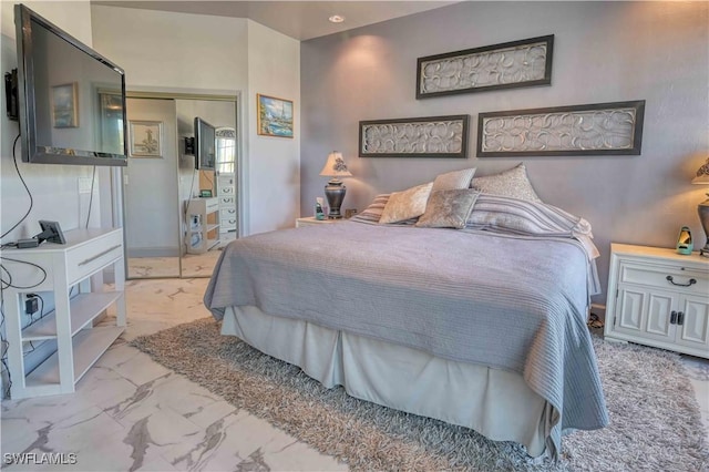 bedroom featuring a closet