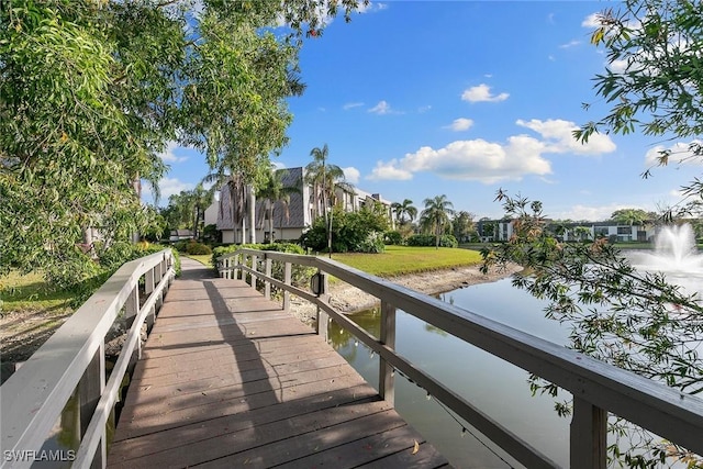 view of dock featuring a residential view