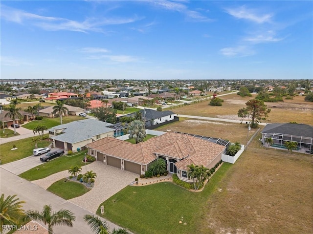 bird's eye view with a residential view