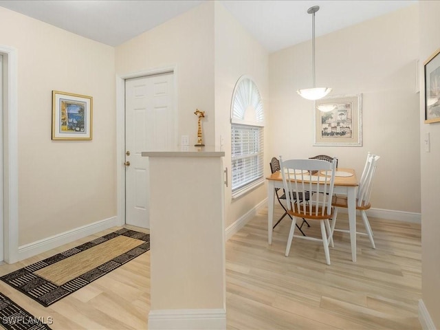 dining area featuring light hardwood / wood-style flooring