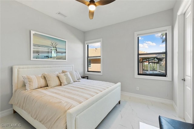 bedroom with ceiling fan