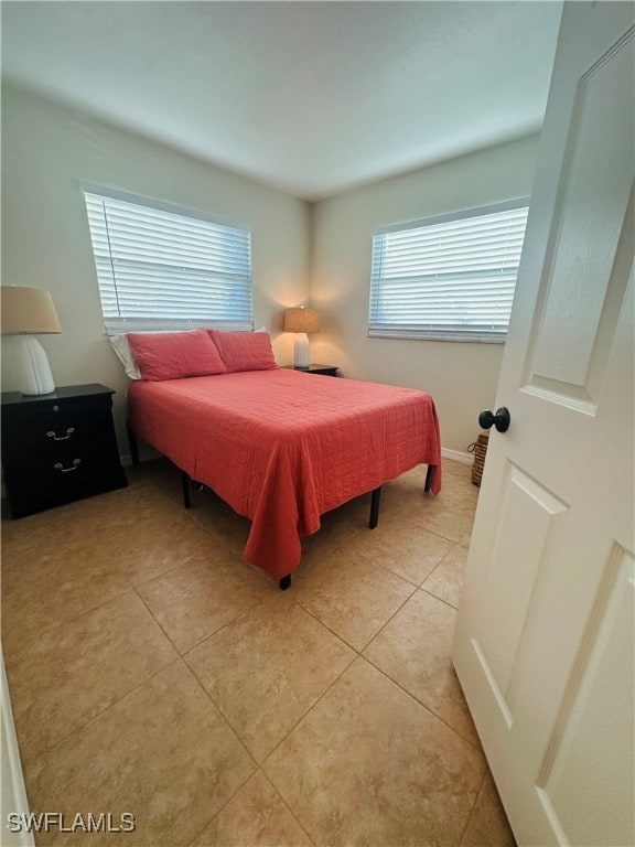 view of tiled bedroom